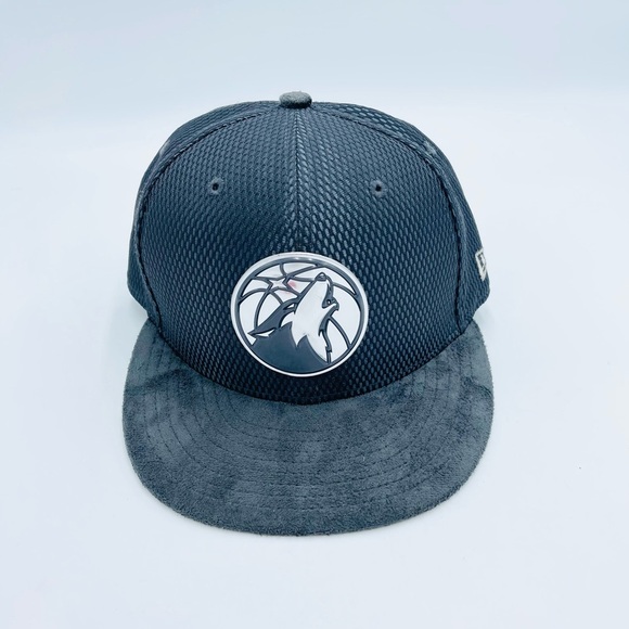 New Era 59 Fifty Custom NBA Minnesota Timberwolves Grey Felt Suede Hat 7 1/4 - Picture 1 of 8
